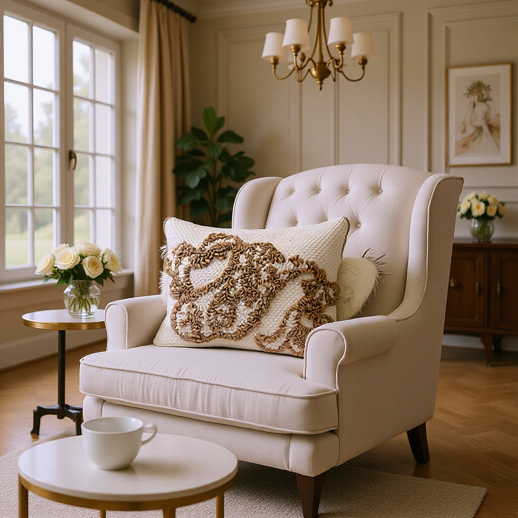Decorative Throw Pillow - Beige & Brown 12”x16”