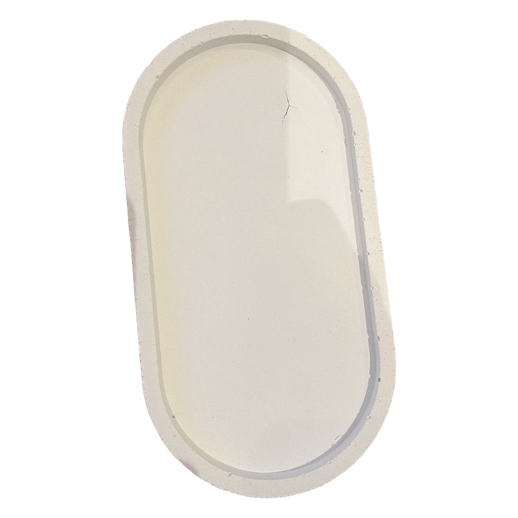 White oval tray