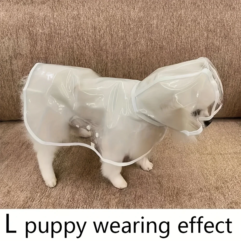 Transparent Waterproof Dog Raincoat – Adjustable Belly Strap, Harness Opening, Water-Resistant Jacket for Small & Medium Dogs