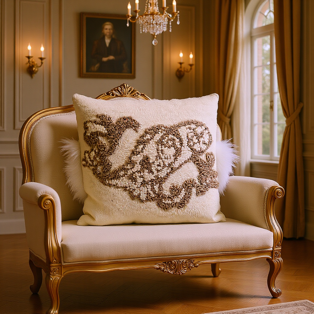 Decorative Throw Pillow - Beige & Brown 15”x15”