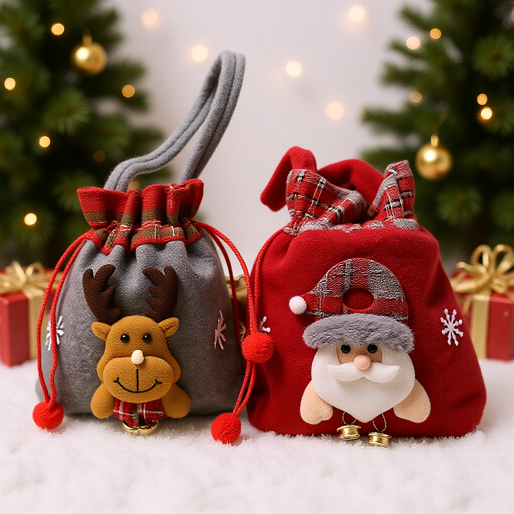 Christmas gift bag&6pc dog toys