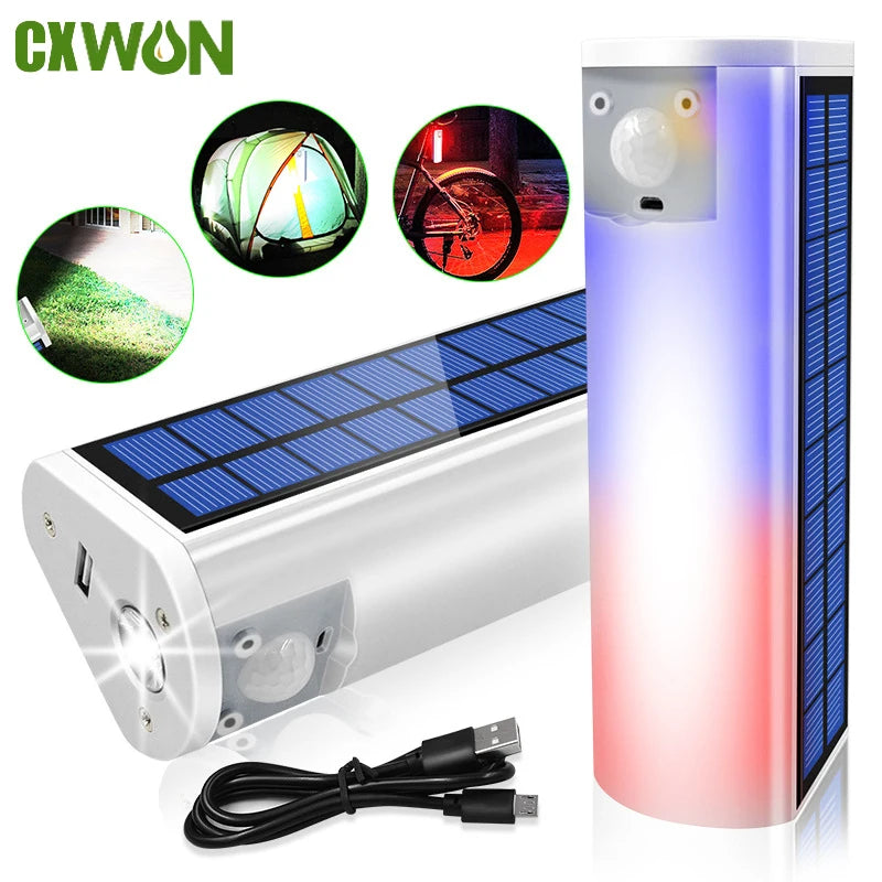 Solar Camping Flashlight – 4400mAh Power Bank, 1600 Lumens, Motion Sensor