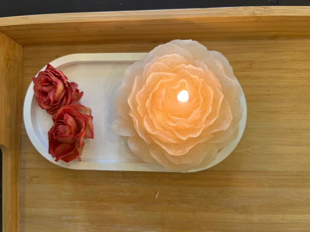 Floral Shaped Scented Soy Wax Candle – 3" Handcrafted Flower Candle for Home Decor & Gifting, Clean Burning, Elegant Botanical Design