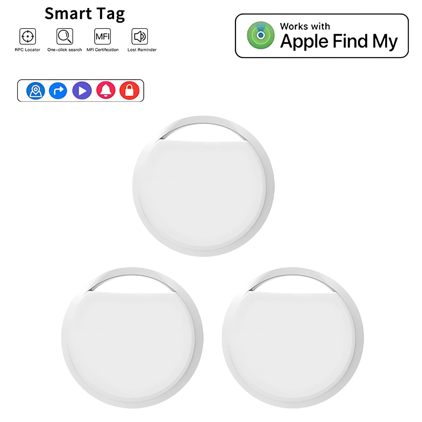 Bluetooth Mini GPS Tracker – Works with Apple Find My App, MFi Certified, Anti-Lost Locator for Keys, Pets, Luggage, Wallet & Car, No Monthly Fee