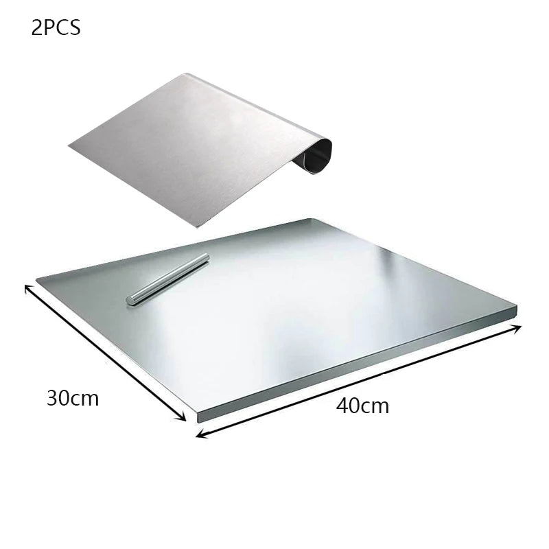 304 Stainless Steel Cutting Board – Food Grade Heavy Duty Chopping Board with Anti-Slip Mat & Scale Markings, Dishwasher Safe for Meat, Vegetables, Bread & Pizza