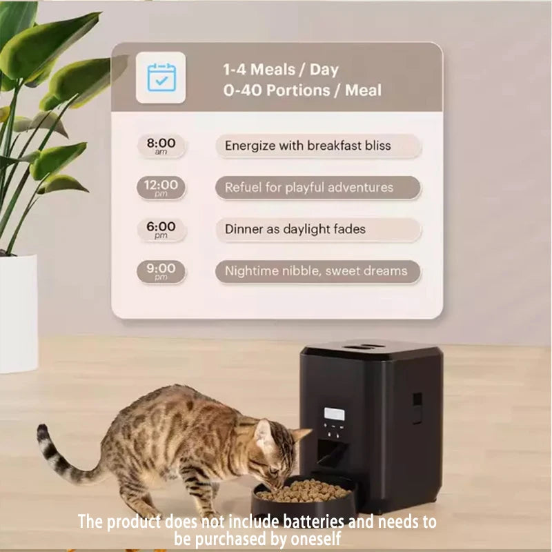 Smart Automatic Pet Feeder – Timed Quantitative Cat & Dog Food Dispenser, 50-200g Portion Control, WiFi & Button Models, USB Powered Slow Feeder Bowl