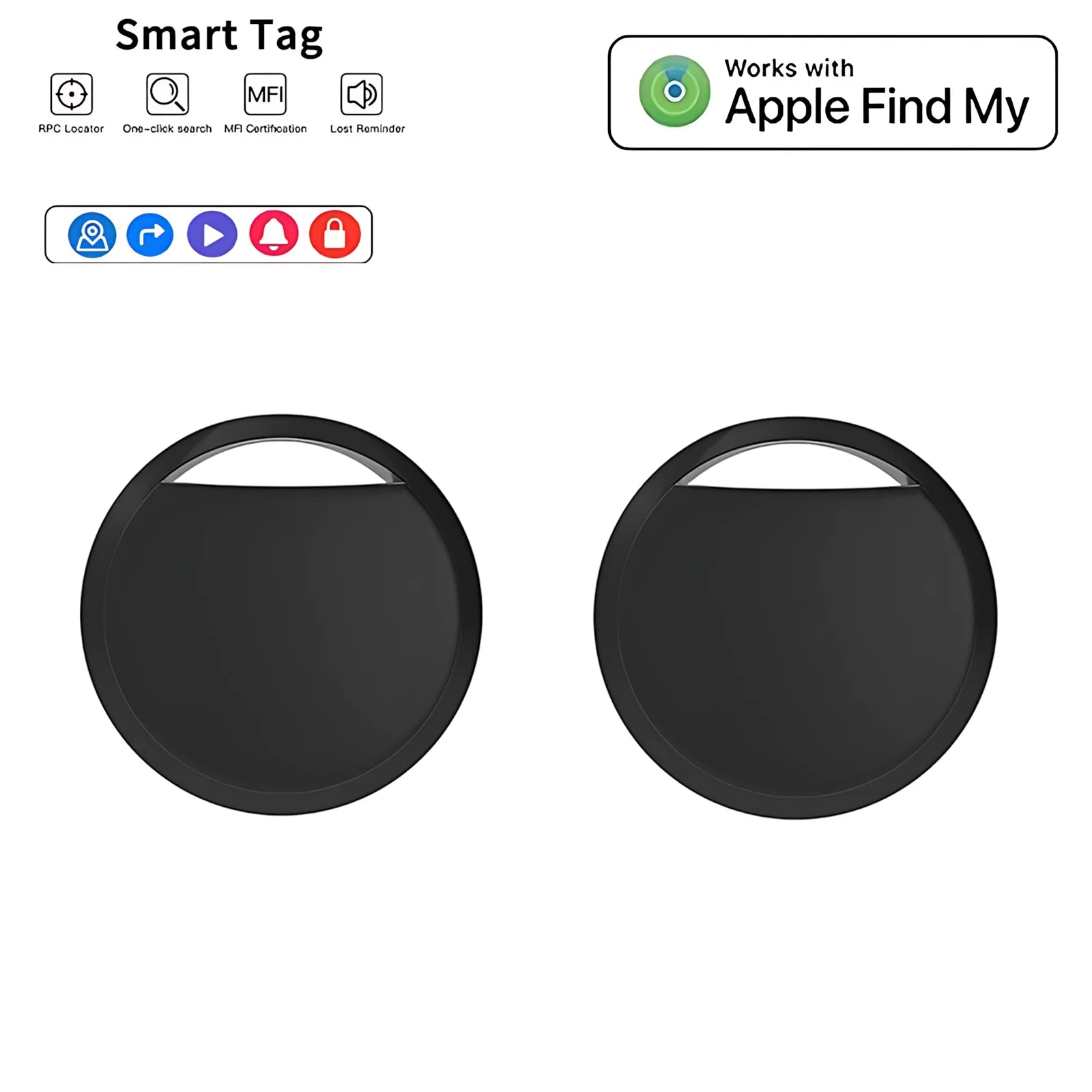 Bluetooth Mini GPS Tracker – Works with Apple Find My App, MFi Certified, Anti-Lost Locator for Keys, Pets, Luggage, Wallet & Car, No Monthly Fee