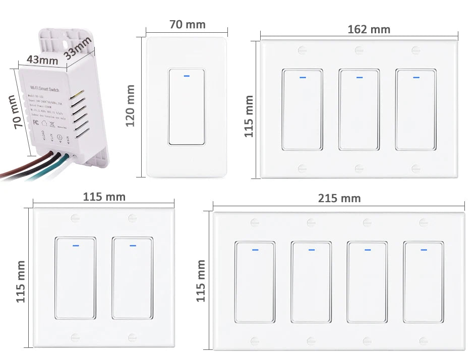 Tuya Zigbee Smart Wall Switch – 1/2/3/4 Gang, Alexa & Google, US Standard