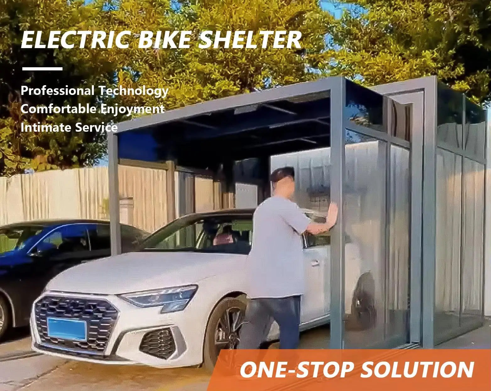 Mobile Foldable Electric Retractable Carport - Smart Automatic Sunroom Glass House & Garage Awning