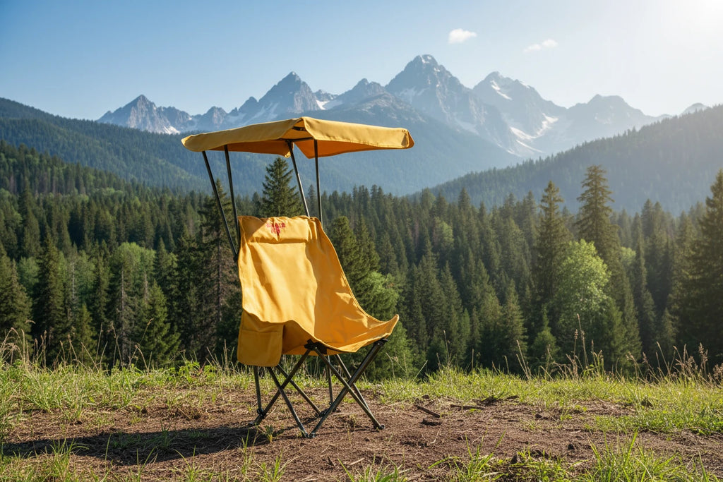 Portable camping chair beach chair with sunshade, lightweight folding, suitable for everyone, can be opened and closed without i
