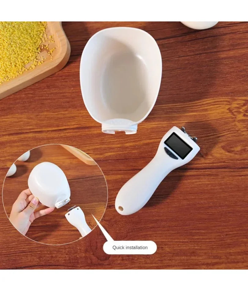 Pet Food Measuring Scoop with Digital Scale – Electronic LED Display, 4 Units (g/ml/cup/oz), 800g Capacity, for Dog & Cat Food, Cooking & Baking,