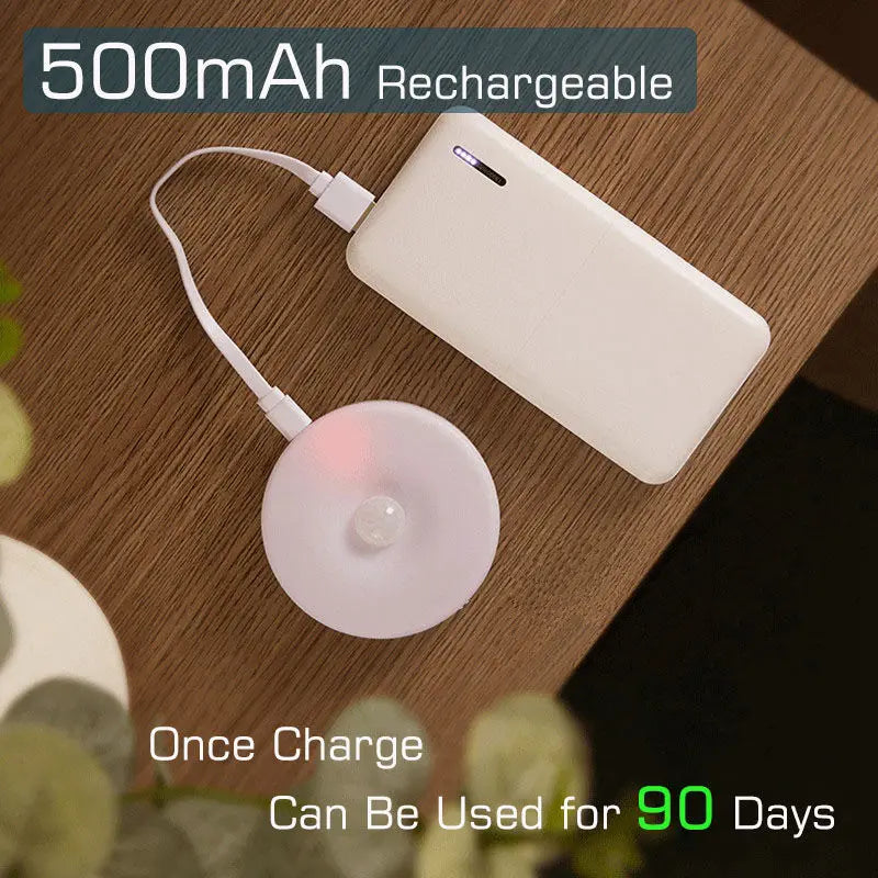 Motion Sensor Night Light – USB Rechargeable, 8 LED, 40+ Day Battery