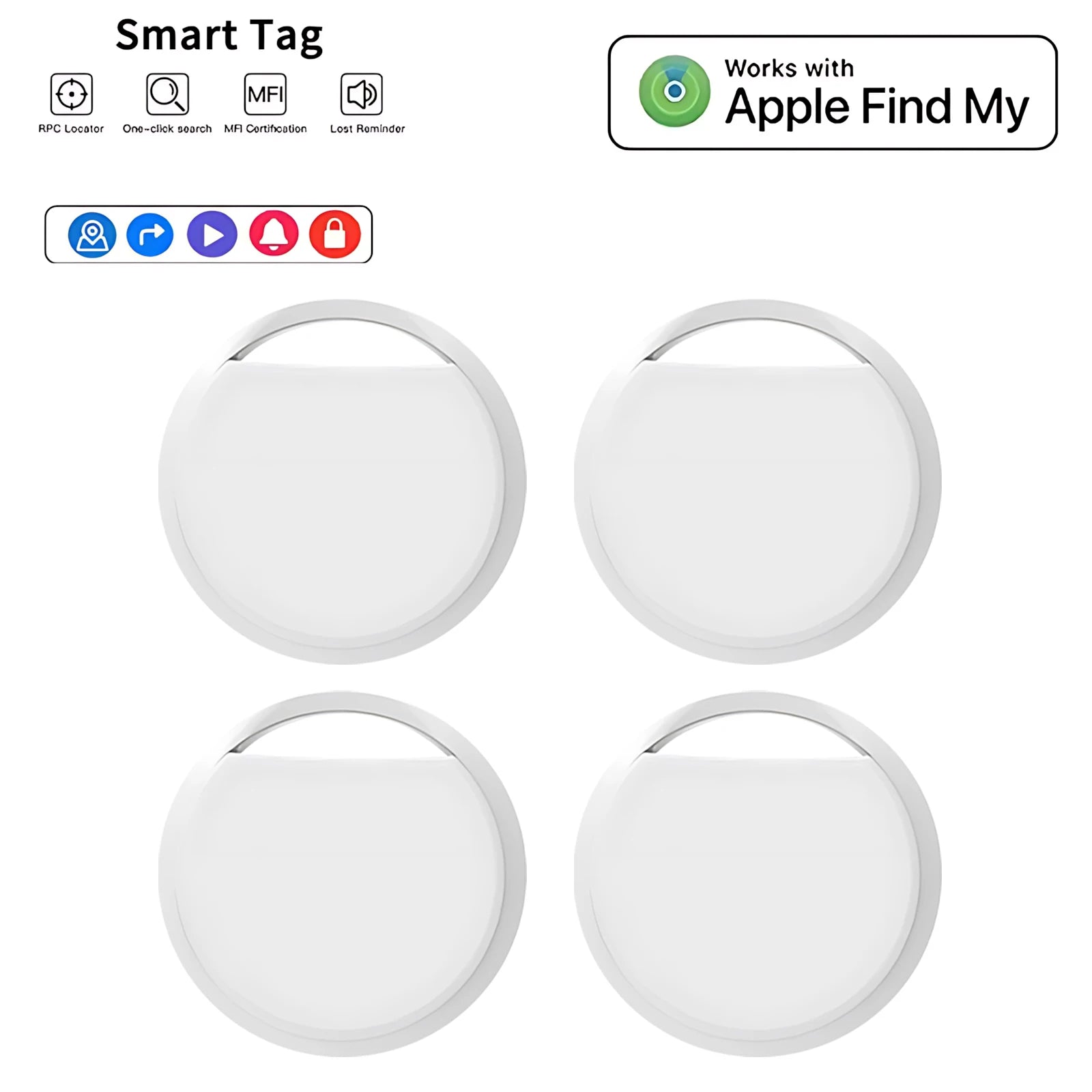 Bluetooth Mini GPS Tracker – Works with Apple Find My App, MFi Certified, Anti-Lost Locator for Keys, Pets, Luggage, Wallet & Car, No Monthly Fee