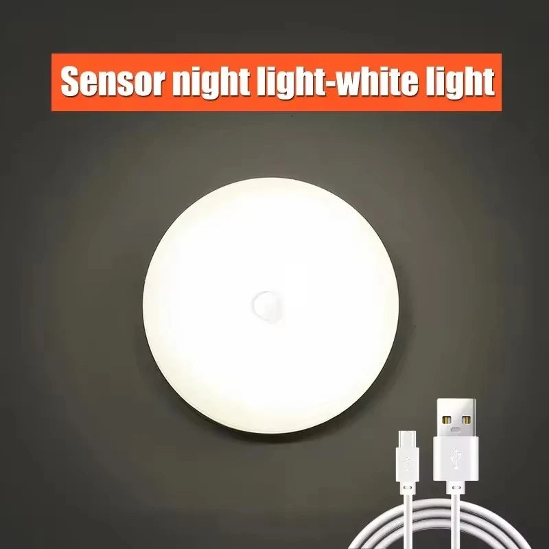 3-Pack Motion Sensor LED Night Light – USB Rechargeable Wireless Cabinet Light, 120° Sensor, Magnetic Mount, Cool/Warm White