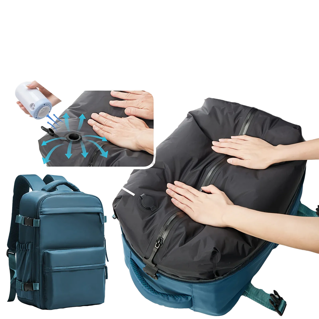 Air Vacuum Compression Backpack – Cabin-Approved Carry-On, Laptop Bag with Vacuum Clothing Storage (20–35L)