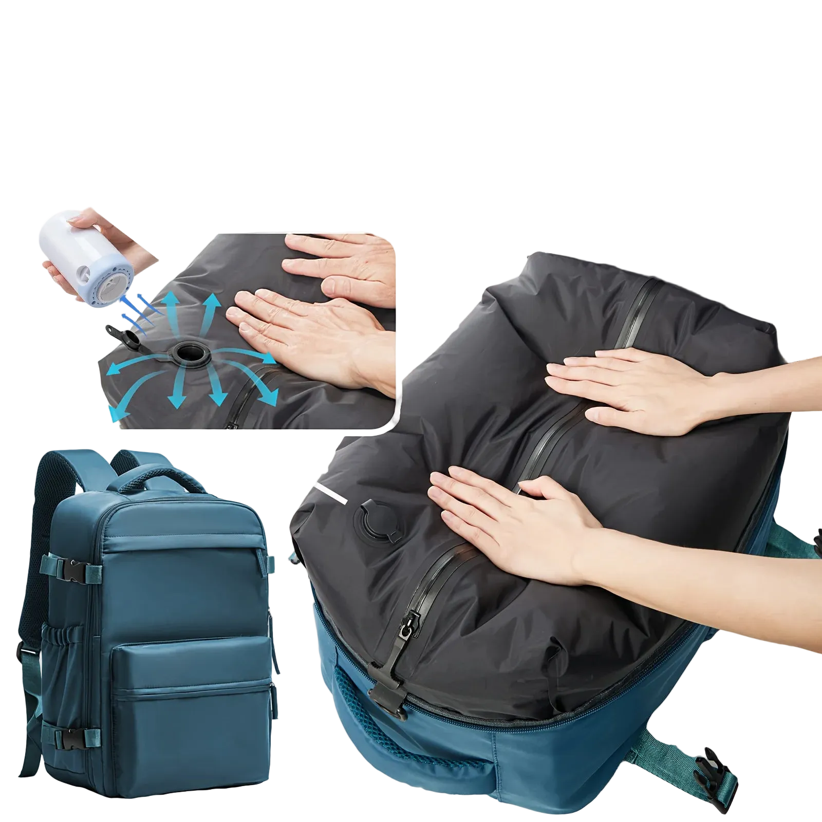 Air Vacuum Compression Backpack – Cabin-Approved Carry-On, Laptop Bag with Vacuum Clothing Storage (20–35L)