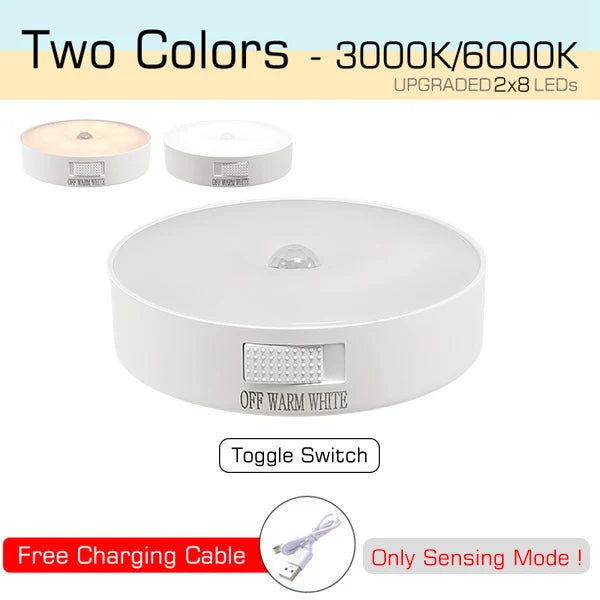Motion Sensor Night Light – USB Rechargeable, 8 LED, 40+ Day Battery