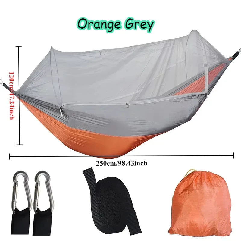 Outdoor Camping Hammock with Mosquito Net – Portable Hanging Bed for Camping, Hiking & Backyard