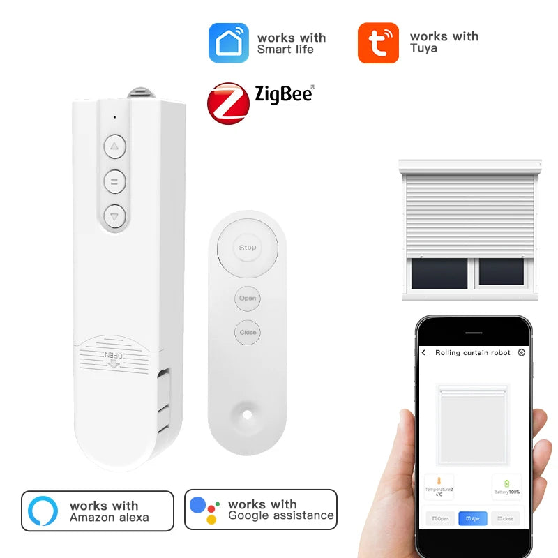 Zigbee Smart Blind Motor – Alexa & Google Home, Remote Control
