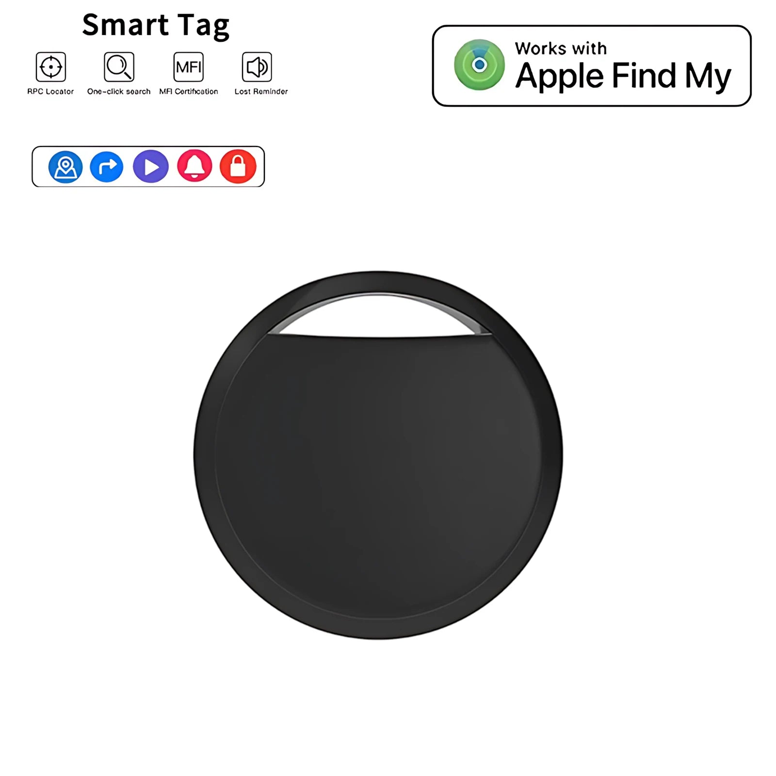 Bluetooth Mini GPS Tracker – Works with Apple Find My App, MFi Certified, Anti-Lost Locator for Keys, Pets, Luggage, Wallet & Car, No Monthly Fee