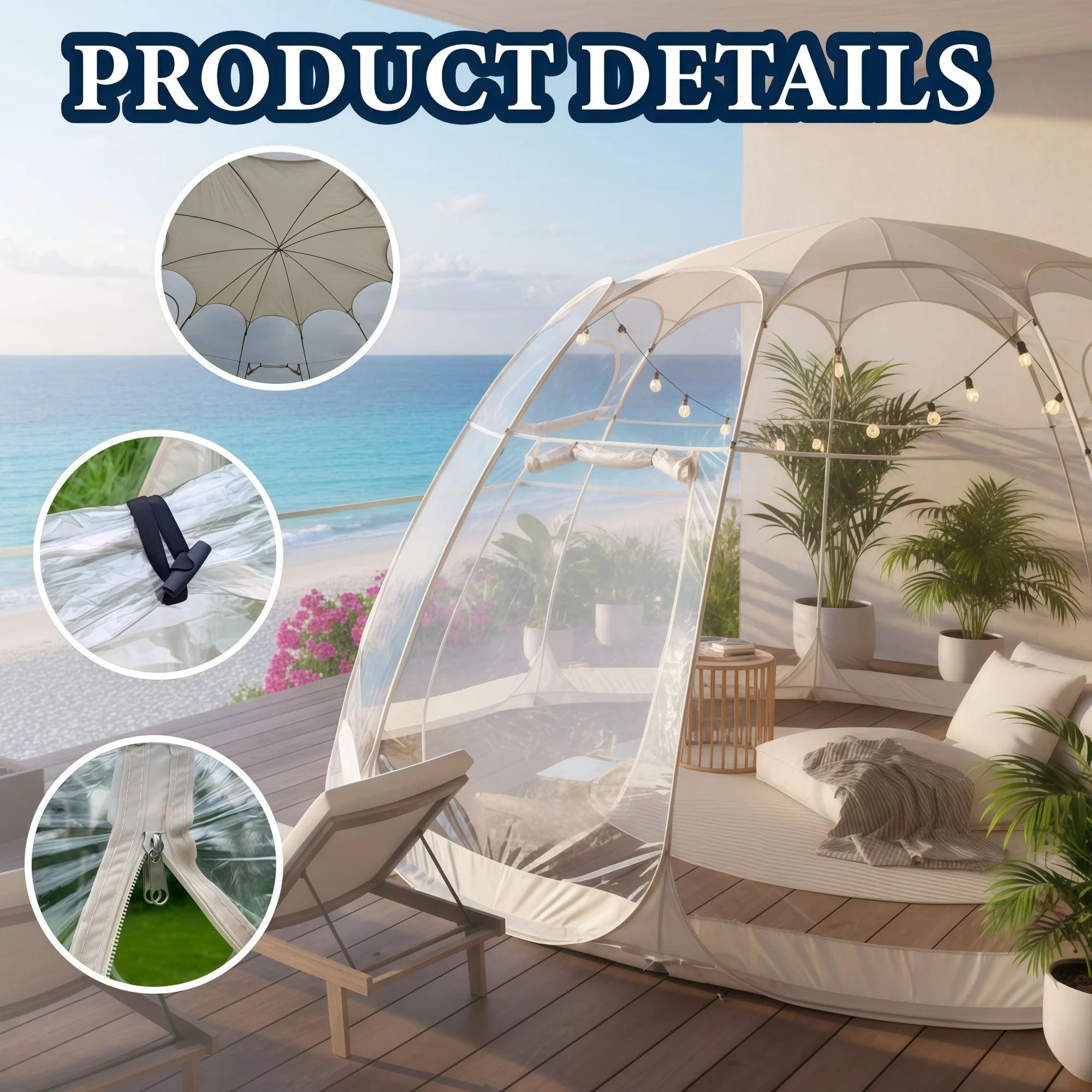 Large Quick-Set Bubble Tent Portable Outdoor Igloo Extreme Cold Resistant Winter Shelter for Camping And Backyard Use