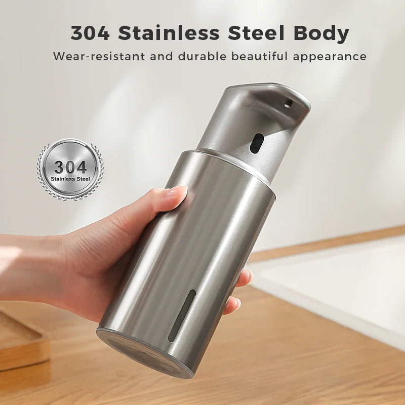 Automatic Soap Dispenser – 480ml 304 Stainless Steel, IPX7, Rechargeable