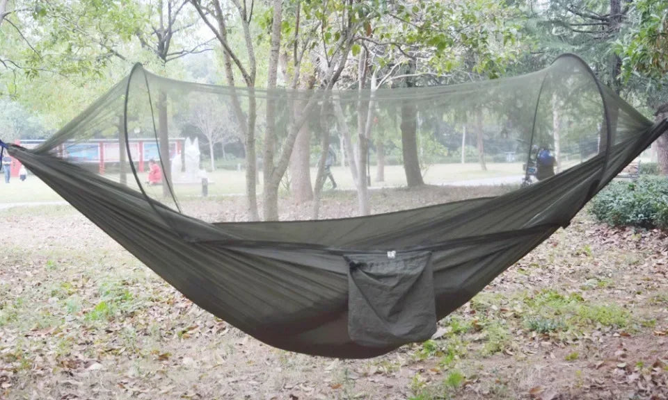 Outdoor Camping Hammock with Mosquito Net – Portable Hanging Bed for Camping, Hiking & Backyard