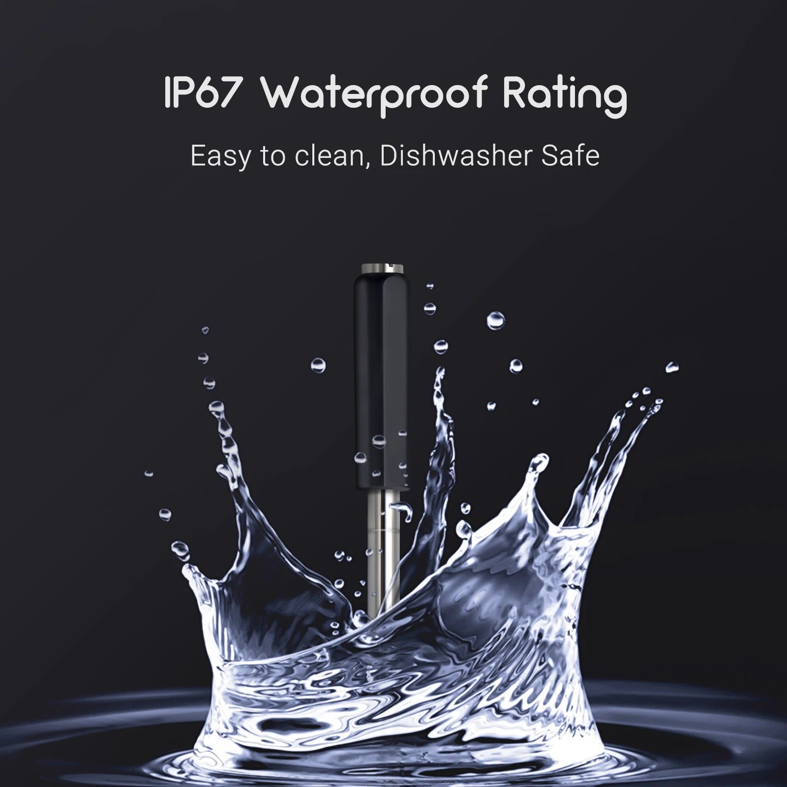 Wireless Bluetooth Meat Thermometer – IP67 Waterproof, Dual Sensor, 30m Range, 23 USDA Presets, App Monitoring for Oven, BBQ, Grill & Smoker