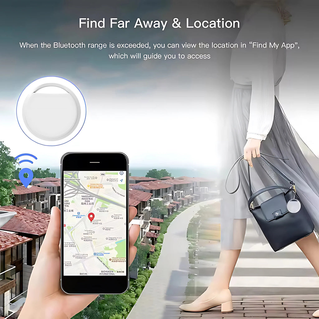 Bluetooth Mini GPS Tracker – Works with Apple Find My App, MFi Certified, Anti-Lost Locator for Keys, Pets, Luggage, Wallet & Car, No Monthly Fee
