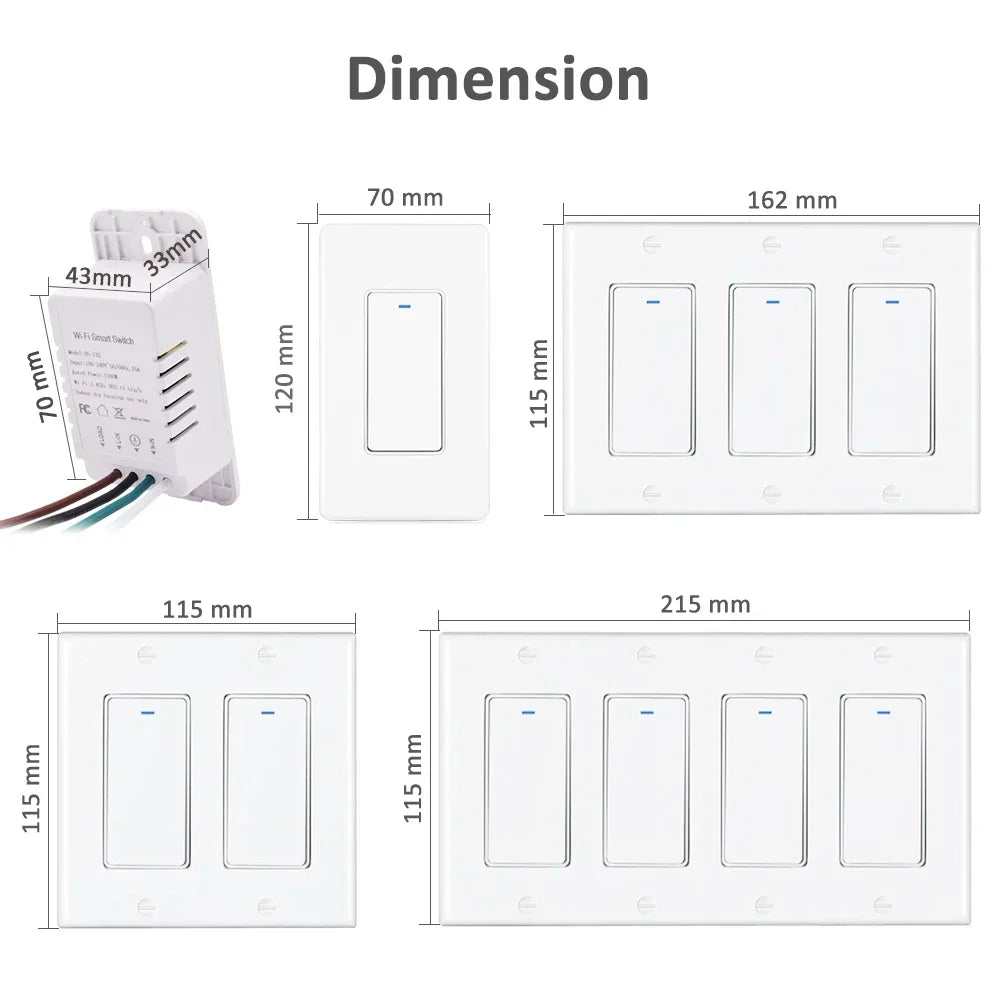 Tuya Zigbee Smart Wall Switch – 1/2/3/4 Gang, Alexa & Google, US Standard