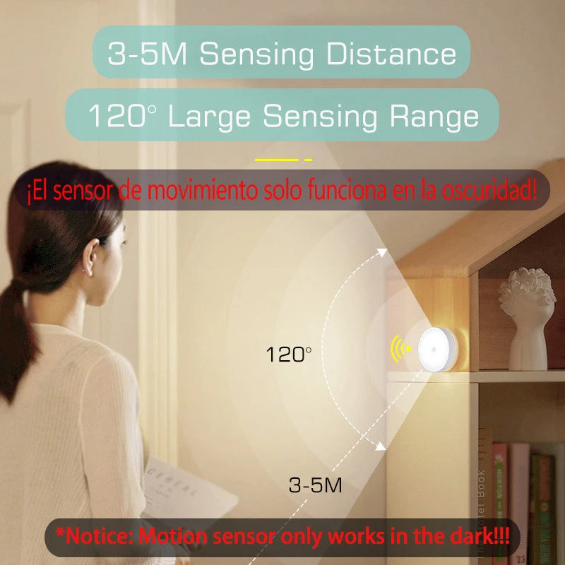 Motion Sensor Night Light – USB Rechargeable, 8 LED, 40+ Day Battery