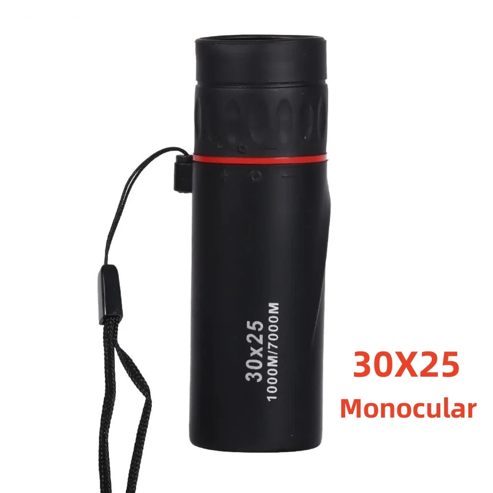 9000x25 HD Zoom Portable Powerful Binoculars Long Range BAK4 Telescope Jumelles Folding BAK4 Binoculars for Hunting Camping