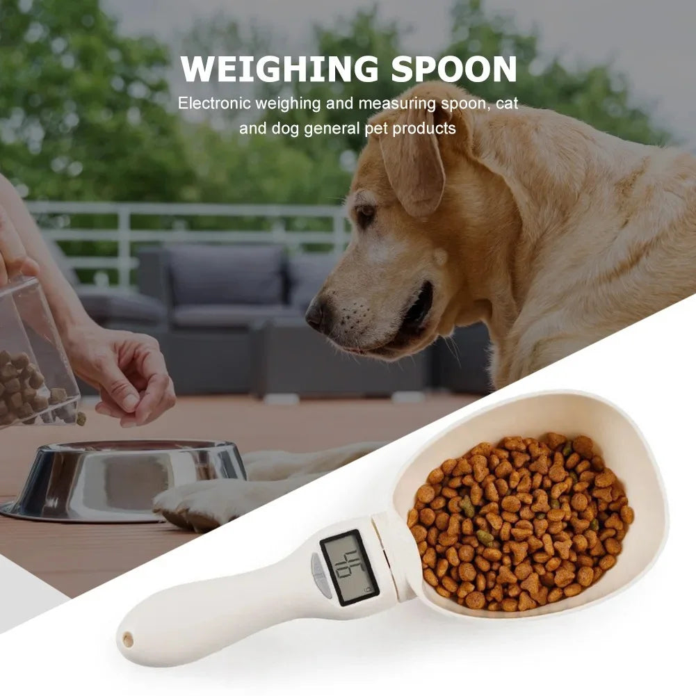 Pet Food Measuring Scoop with Digital Scale – Electronic LED Display, 4 Units (g/ml/cup/oz), 800g Capacity, for Dog & Cat Food, Cooking & Baking,