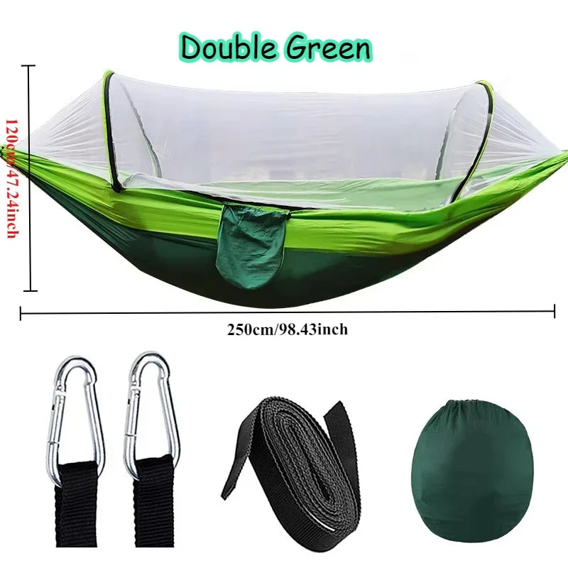 Outdoor Camping Hammock with Mosquito Net – Portable Hanging Bed for Camping, Hiking & Backyard