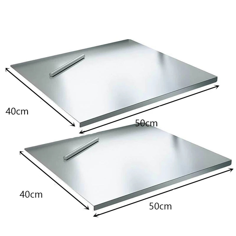 304 Stainless Steel Cutting Board – Food Grade Heavy Duty Chopping Board with Anti-Slip Mat & Scale Markings, Dishwasher Safe for Meat, Vegetables, Bread & Pizza