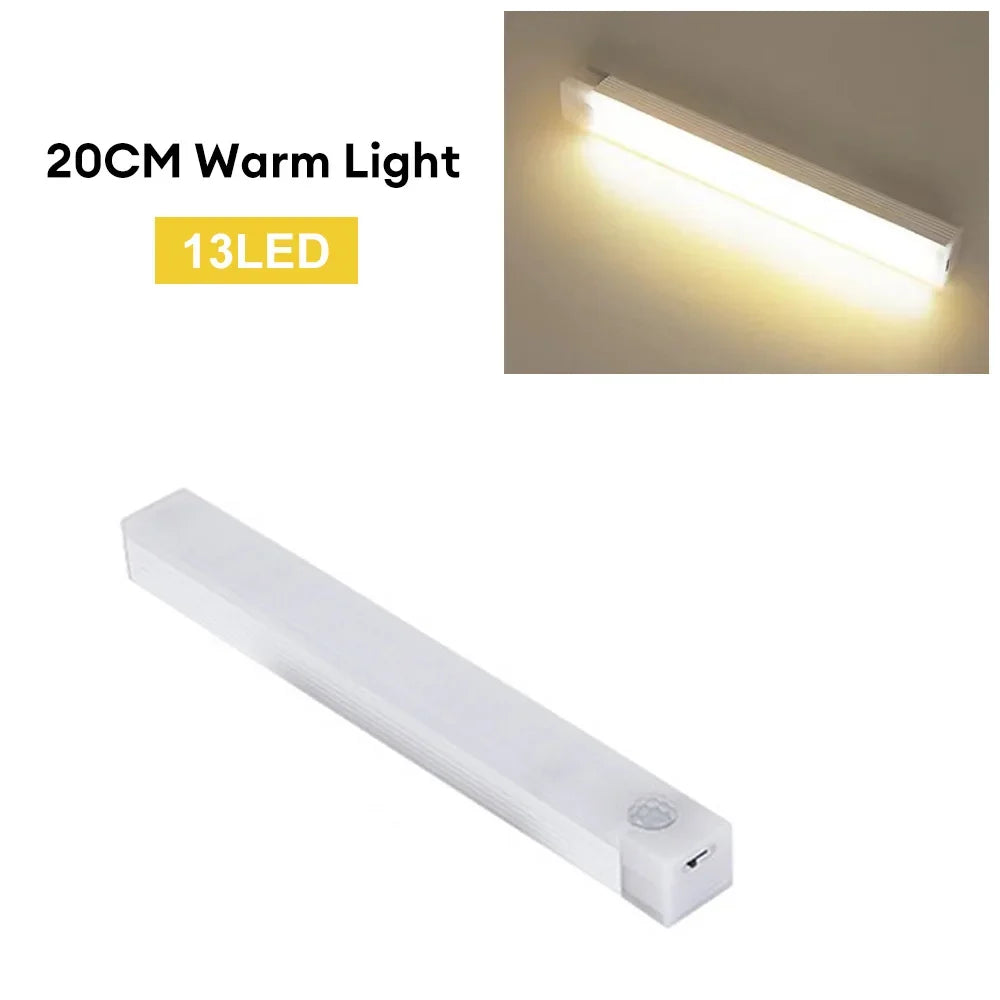 LED Motion Sensor Night Light – USB-C Rechargeable Wireless Cabinet Light, 3 Modes, Magnetic Mount, Anti-Glare for Wardrobe, Kitchen, Stairs & Hallway