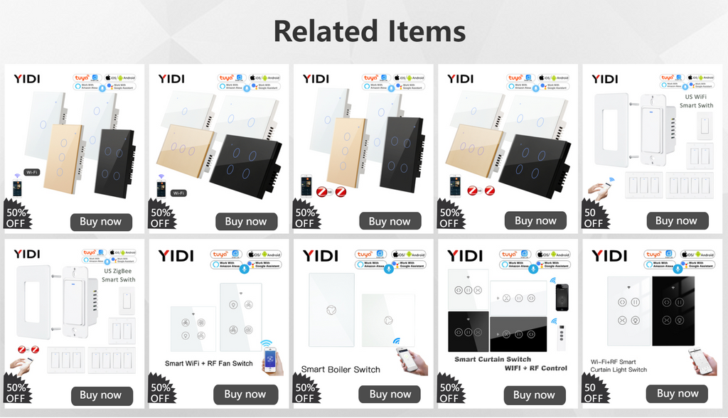 Tuya Zigbee Smart Wall Switch – 1/2/3/4 Gang, Alexa & Google, US Standard