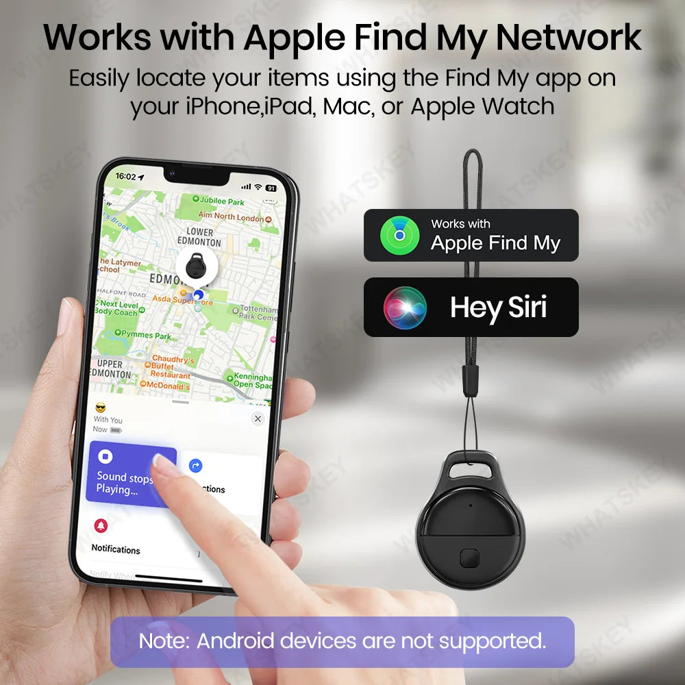 GPS Bluetooth Anti-Lost Tracker – Works with Apple Find My App, IP67 Waterproof Smart Tag for Keys, Wallet, Luggage & Bag, iOS iPhone/iPad