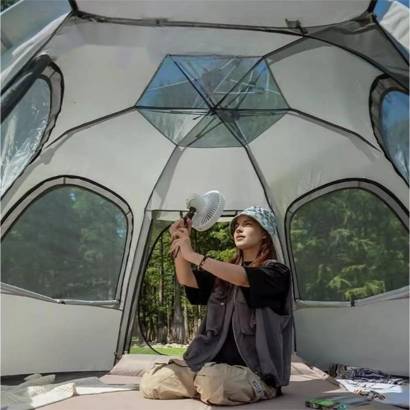 Pop-Up Camping Tent for 4-6 Person, Waterproof & Windproof Family Tent with Skylight, Quick Automatic Setup, Large Size | Pakicetus