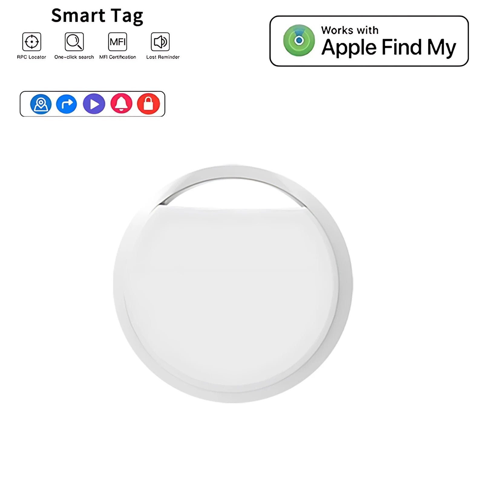 Bluetooth Mini GPS Tracker – Works with Apple Find My App, MFi Certified, Anti-Lost Locator for Keys, Pets, Luggage, Wallet & Car, No Monthly Fee