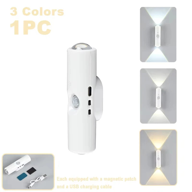 RGB Motion Sensor Night Light – Cat Eye Design, USB-C Rechargeable, 3 Sensing Modes, 9 Color Options, Magnetic Wall Lamp for Home Decoration & Bedroom