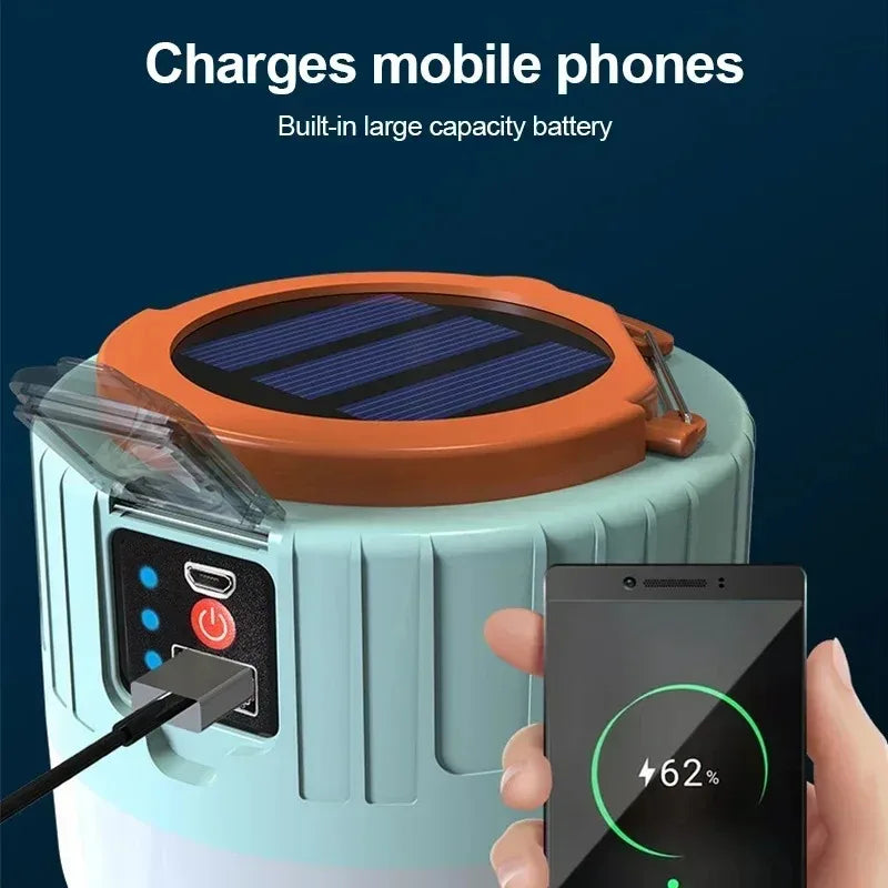Solar Camping Lantern with Remote – IPX5, 3 Modes, 12+ Hour Battery
