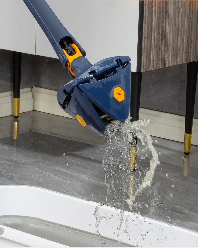 360° Triangle Spin Mop with Extendable Handle – Microfibre Twist Wringing Mop