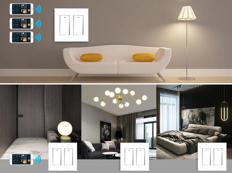 Tuya Zigbee Smart Wall Switch – 1/2/3/4 Gang, Alexa & Google, US Standard