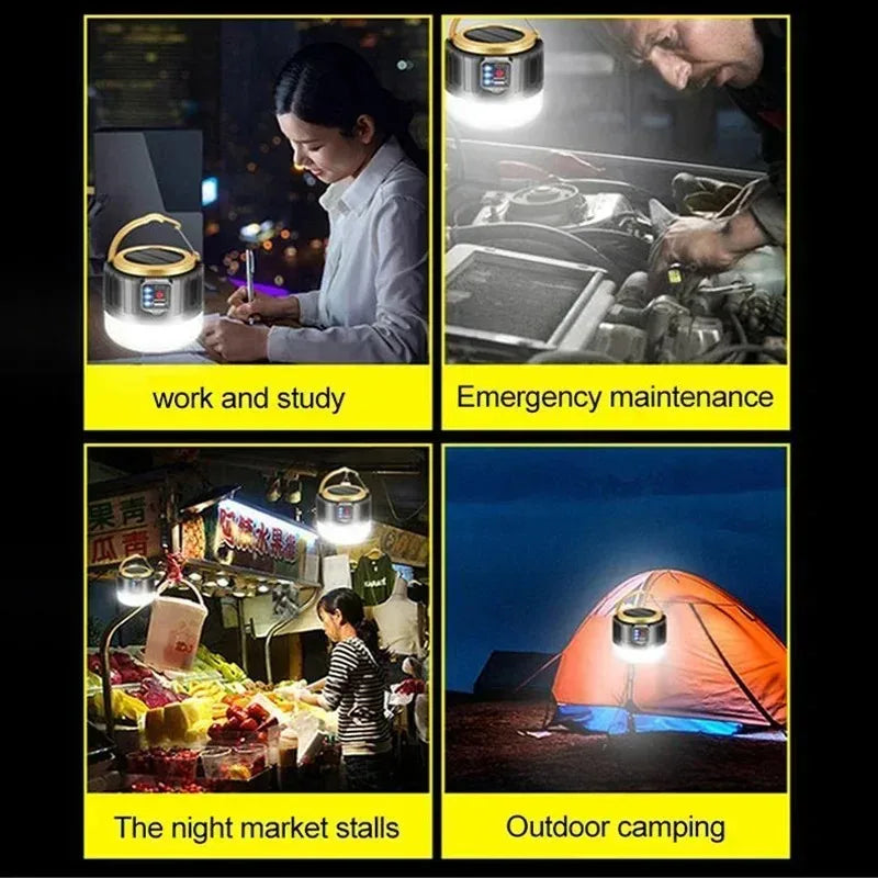Solar Camping Lantern with Remote – IPX5, 3 Modes, 12+ Hour Battery