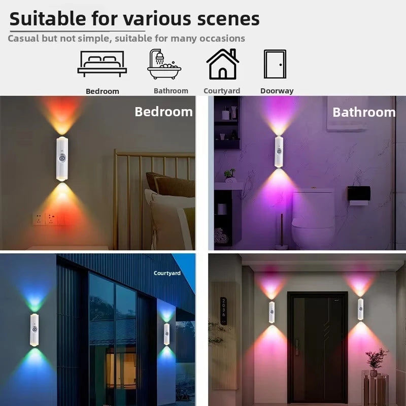 RGB Motion Sensor Night Light – Cat Eye Design, USB-C Rechargeable, 3 Sensing Modes, 9 Color Options, Magnetic Wall Lamp for Home Decoration & Bedroom