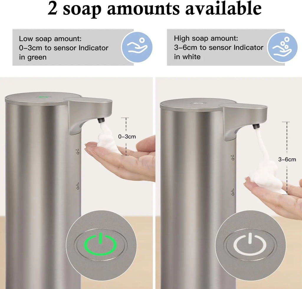 Automatic Soap Dispenser with LED Light – Touchless Stainless Steel Sensor Pump