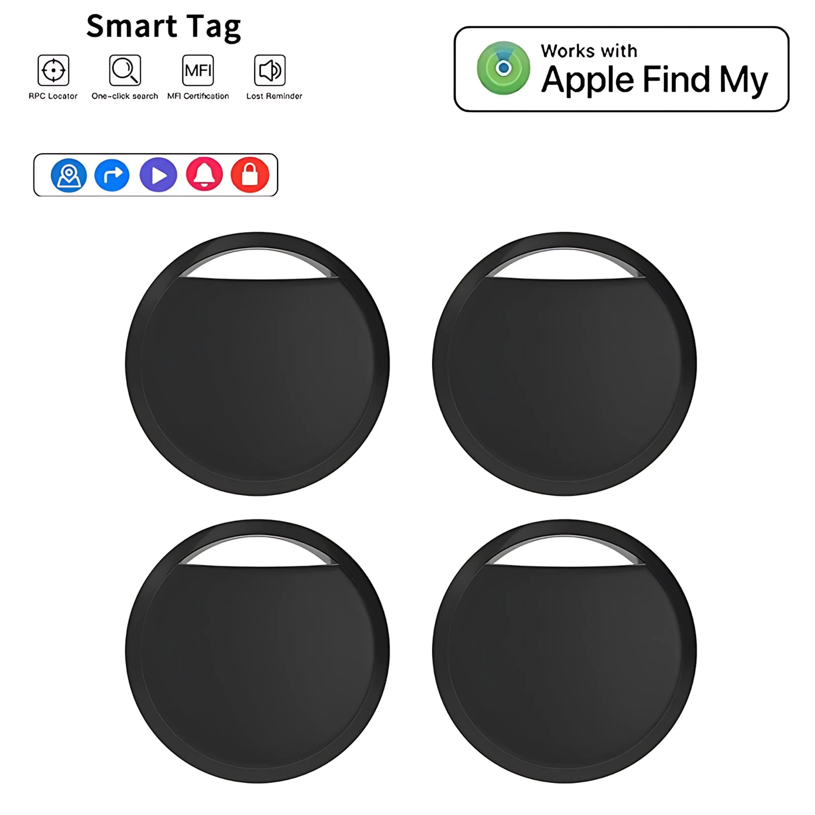 Bluetooth Mini GPS Tracker – Works with Apple Find My App, MFi Certified, Anti-Lost Locator for Keys, Pets, Luggage, Wallet & Car, No Monthly Fee