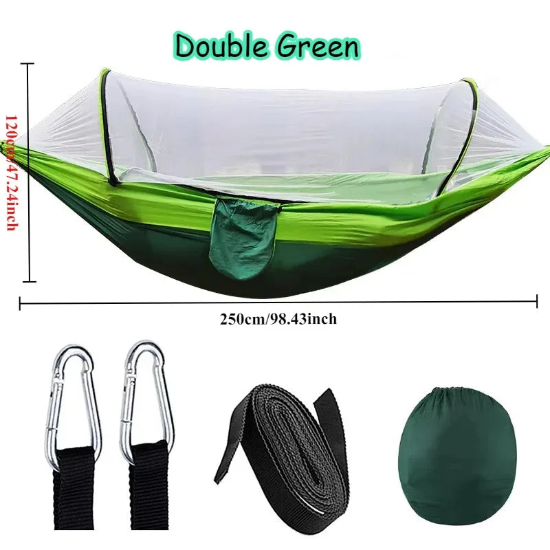 Outdoor Camping Hammock with Mosquito Net – Portable Hanging Bed for Camping, Hiking & Backyard