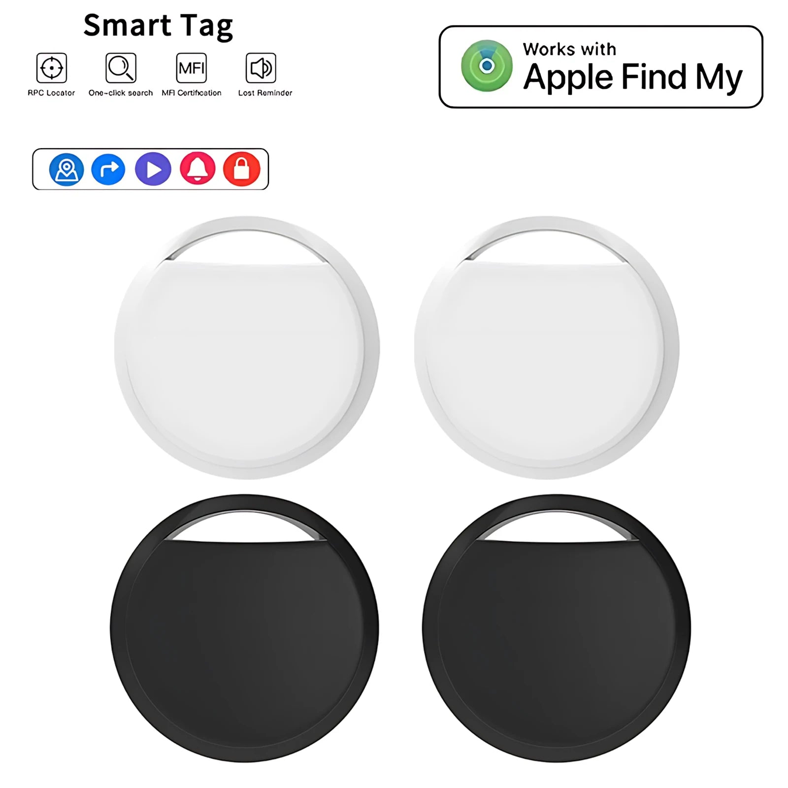 Bluetooth Mini GPS Tracker – Works with Apple Find My App, MFi Certified, Anti-Lost Locator for Keys, Pets, Luggage, Wallet & Car, No Monthly Fee